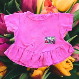 Vintage 90s Primitive Flower Ruffled T Shirt Girls Estimated 12 Months